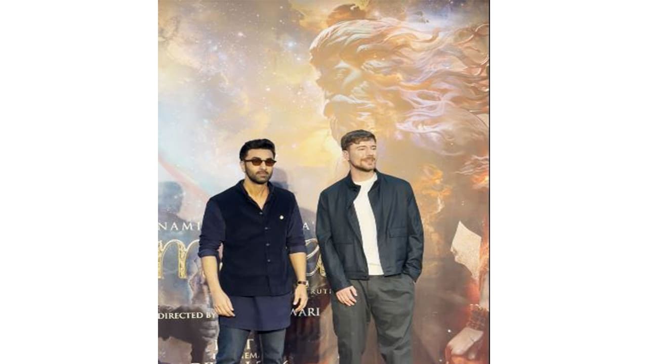 Actor Ranbir Kapoor and YouTuber MrBeast (Photo/ANI) Actor Ranbir Kapoor and YouTuber MrBeast (Photo/ANI)
