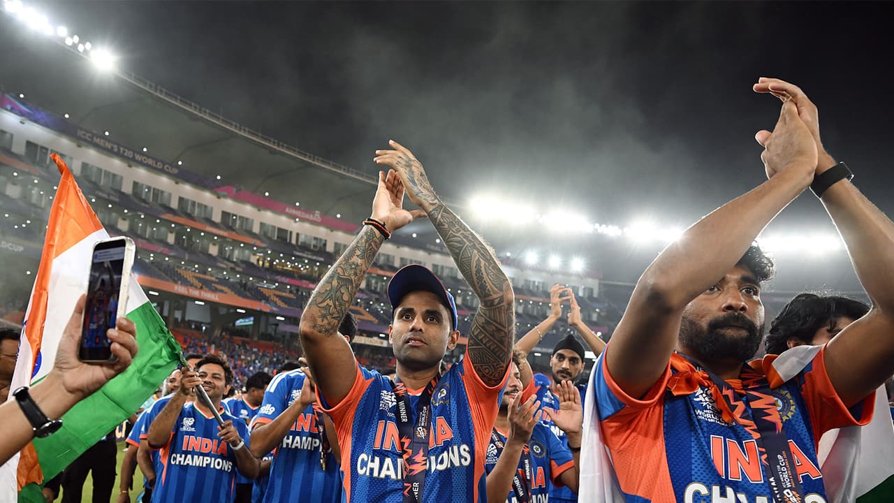 Indian team celebrate T20 WC final win (Photo: ANI) Indian team celebrate T20 WC final win (Photo: ANI)