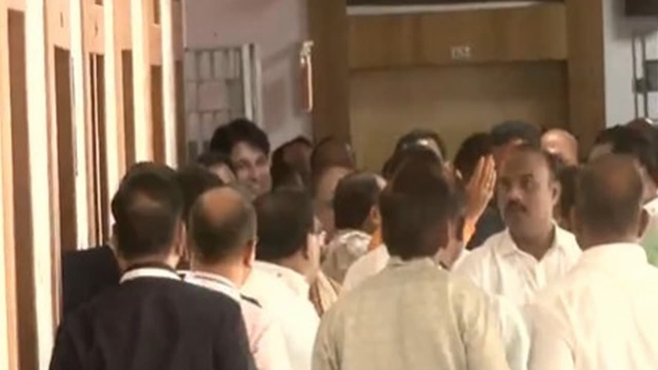 Scuffle broke out between BJD and BJP MLAs in Odisha amid Rajya Sabha voting (Photo: ANI) Scuffle broke out between BJD and BJP MLAs in Odisha amid Rajya Sabha voting (Photo: ANI)