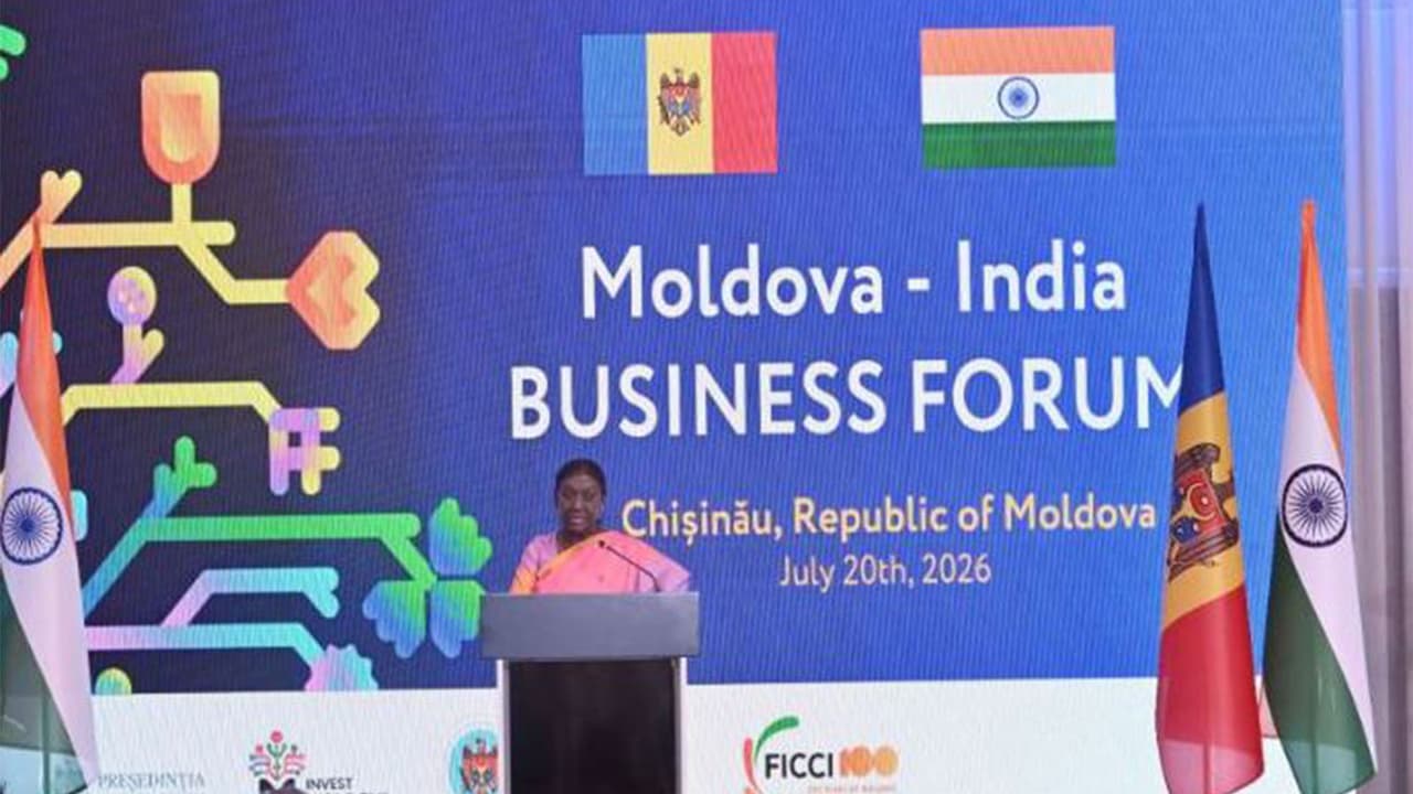 President Droupadi Murmu addressed the India–Moldova Business Forum in Chisinau (Photo/x/@rashtrapatibhvn) President Droupadi Murmu addressed the India–Moldova Business Forum in Chisinau (Photo/x/@rashtrapatibhvn)