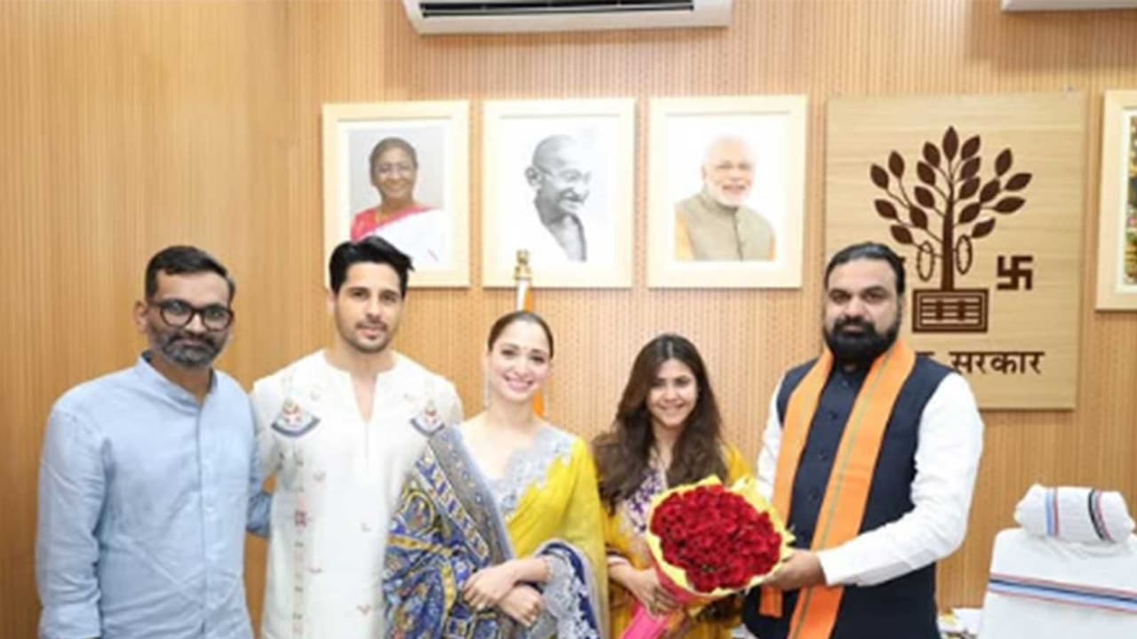Bollywood celebs meet with Bihar CM Samrat Choudhary (Photo/Instagram@tamannaahspeaks) Bollywood celebs meet with Bihar CM Samrat Choudhary (Photo/Instagram@tamannaahspeaks)