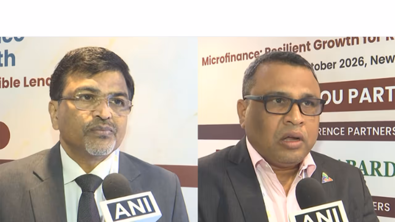 Jiji Mammen, CEO, Sa Dhan and Subrat Sabyasachi Roy, Head Strategy Annapurna Finance Pvt Ltd (Photo/ANI) Jiji Mammen, CEO, Sa Dhan and Subrat Sabyasachi Roy, Head Strategy Annapurna Finance Pvt Ltd (Photo/ANI)
