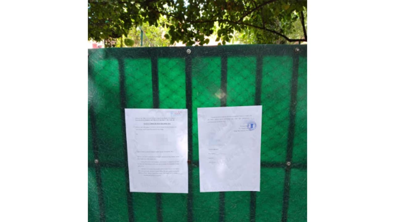 Vasant Kunj North Police Station pastes a notice outside the residence of Congress MP Angomcha Bimol Akoijam (Photo/ANI) Vasant Kunj North Police Station pastes a notice outside the residence of Congress MP Angomcha Bimol Akoijam (Photo/ANI)