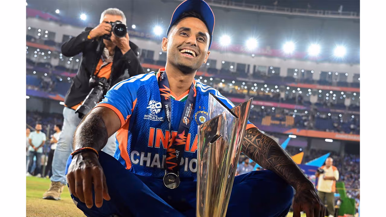Suryakumar Yadav with the ICC Men’s T20 World Cup 2026 trophy. (File Photo/ANI) Suryakumar Yadav with the ICC Men’s T20 World Cup 2026 trophy. (File Photo/ANI)