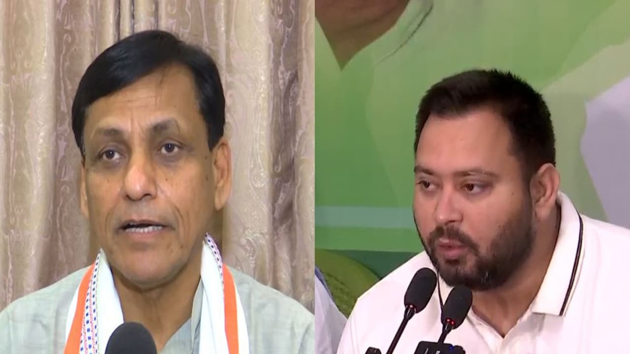 Union Minister Nityanand Rai and Mahagathbandhan CM face Tejashwi Yadav (Photo/ANI) Union Minister Nityanand Rai and Mahagathbandhan CM face Tejashwi Yadav (Photo/ANI)