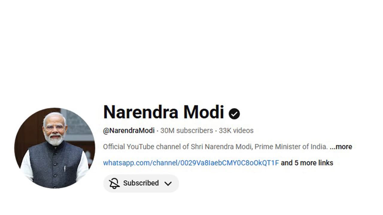 A screengrab of PM Modi's YouTube channel (Photo: YouTube/PMModi) A screengrab of PM Modi's YouTube channel (Photo: YouTube/PMModi)