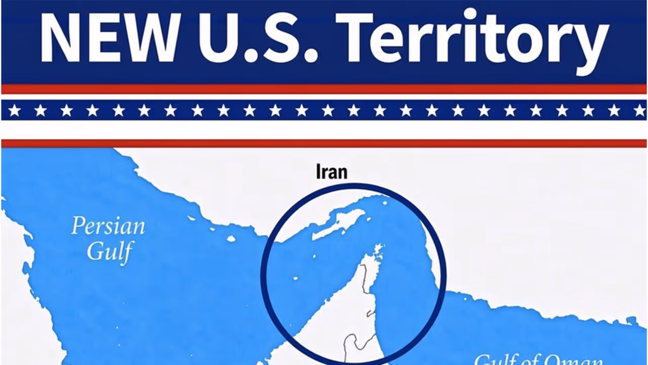 US President Donald Trump shares an image of Strait of Hormuz being depictred as "New US Territory" on his Truth Social Platform (Photo/Truth Social/@realDonaldTrump) US President Donald Trump shares an image of Strait of Hormuz being depictred as "New US Territory" on his Truth Social Platform (Photo/Truth Social/@realDonaldTrump)