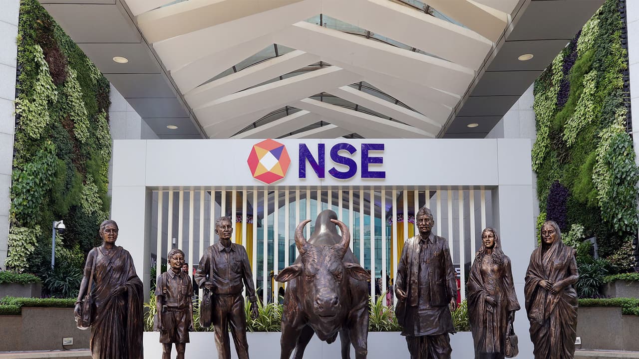 A view of the newly renovated NSE atrium bull (File Photo/ANI) A view of the newly renovated NSE atrium bull (File Photo/ANI)