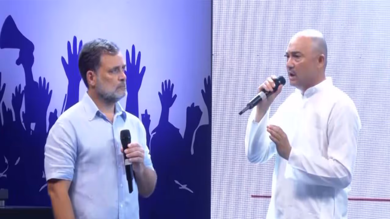 Rahul Gandhi interacts with father of NEET aspirant who dies by suicide in Dehradun (Photo/ANI) Rahul Gandhi interacts with father of NEET aspirant who dies by suicide in Dehradun (Photo/ANI)