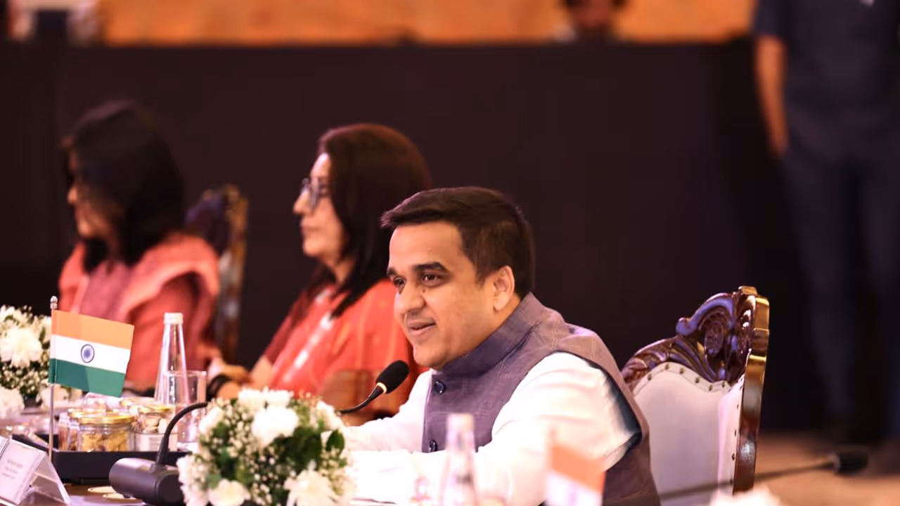 Gujarat Deputy Chief Minister Harsh Sanghavi at the summit (Photo:X/ANI) Gujarat Deputy Chief Minister Harsh Sanghavi at the summit (Photo:X/ANI)