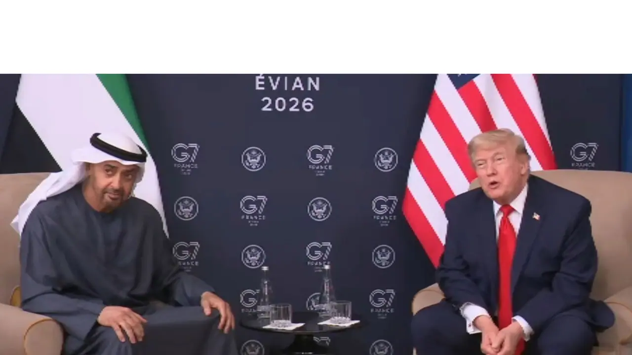 US President Donald Trump and UAE President Sheikh Mohamed bin Zayed Al Nahyan during a bilateral meeting on the sidelines of the G7 Summit in Évian les Bains, France. (Photo: X/@WhiteHouse) US President Donald Trump and UAE President Sheikh Mohamed bin Zayed Al Nahyan during a bilateral meeting on the sidelines of the G7 Summit in Évian les Bains, France. (Photo: X/@WhiteHouse)