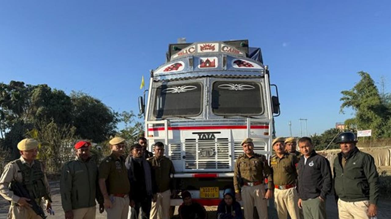Assam Police with seized Yaba tablets and arrested criminals in Cachar, Assam on Monday. (Photo/ANI) Assam Police with seized Yaba tablets and arrested criminals in Cachar, Assam on Monday. (Photo/ANI)