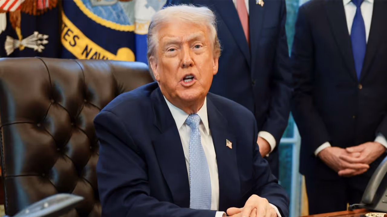 US President Donald Trump speaks at a White House meeting. (Image Source: The White House/YouTube)