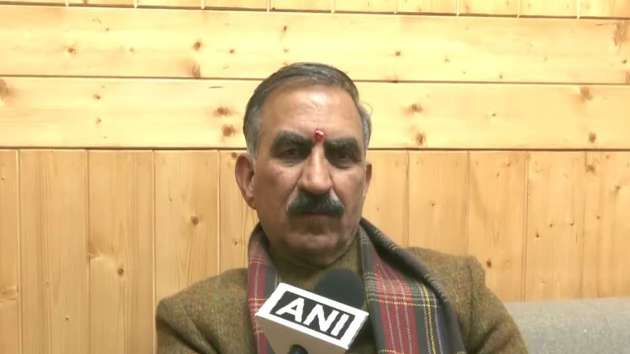 Himachal Pradesh Chief Minister Sukhvinder Singh Sukhu (Photo/ANI) Himachal Pradesh Chief Minister Sukhvinder Singh Sukhu (Photo/ANI)