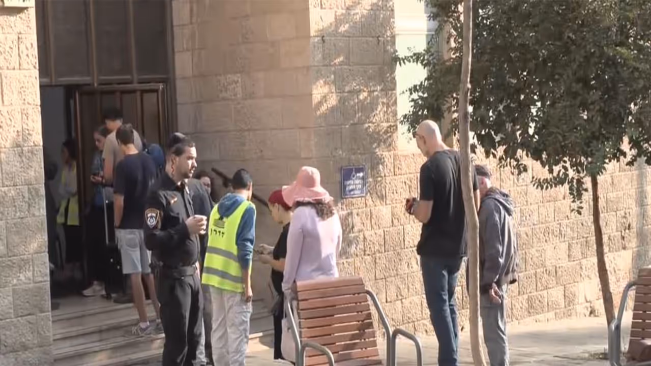 Voters outside a polling booth in Jerusalem (Photo/ANI) Voters outside a polling booth in Jerusalem (Photo/ANI)