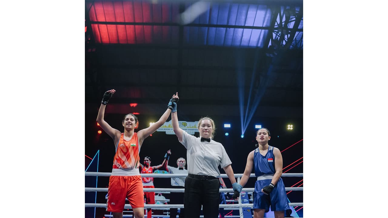 Prachi Chahar (U 19) celebrates her gold medal win at Asian U 19 & U 23 Boxing Chamipionship 2026. (Photo/BFI) Prachi Chahar (U 19) celebrates her gold medal win at Asian U 19 & U 23 Boxing Chamipionship 2026. (Photo/BFI)