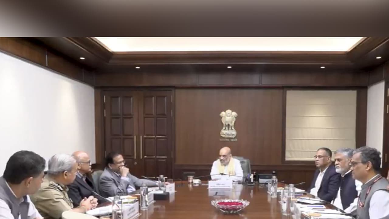 Union Home Minister Amit Shah holds security review meet (Photo/ANI) Union Home Minister Amit Shah holds security review meet (Photo/ANI)