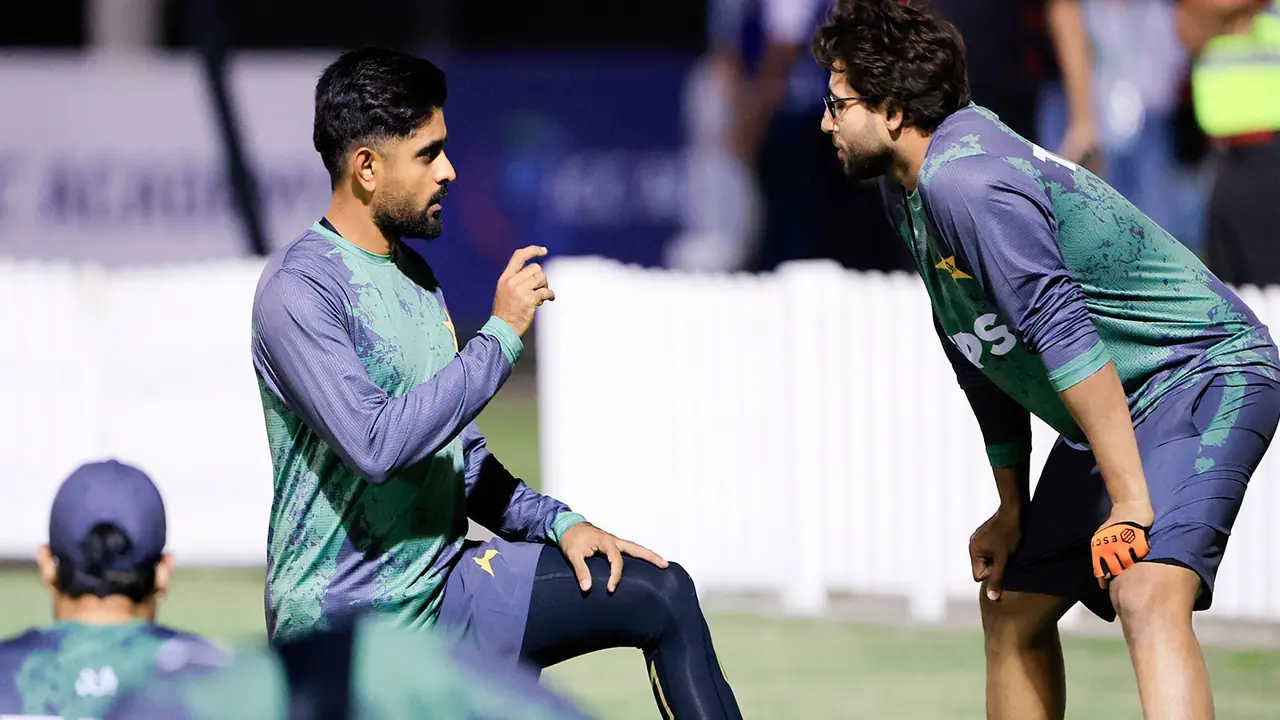 Pakistan cricketers Imam ul Haq (R) with Babar Azam. (Photo: ANI) Pakistan cricketers Imam ul Haq (R) with Babar Azam. (Photo: ANI)