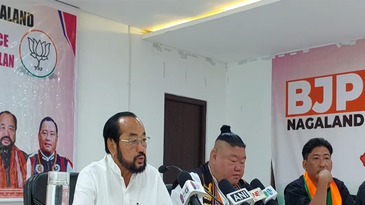 BJP Nagaland holds press conference marking "12 Years of Trust, Development and Public Welfare" of PM Narendra Modi’s government, with Deputy Chief Minister Yanthungo Patton in attendance (Photo/ANI) BJP Nagaland holds press conference marking "12 Years of Trust, Development and Public Welfare" of PM Narendra Modi’s government, with Deputy Chief Minister Yanthungo Patton in attendance (Photo/ANI)