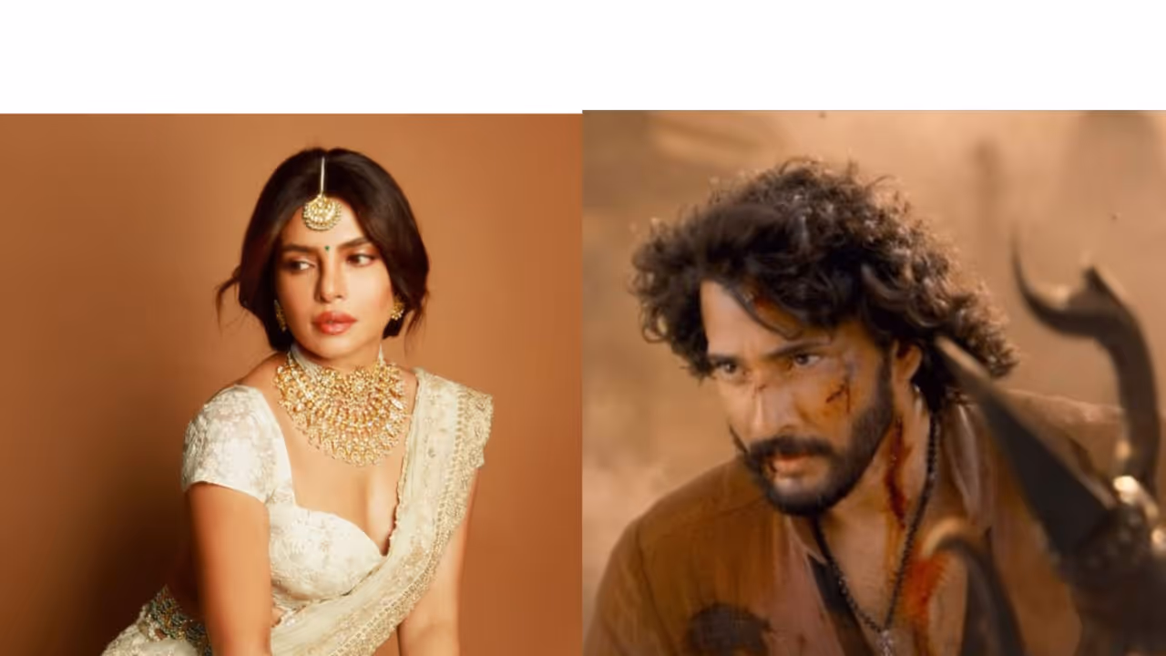 Priyanka Chopra (L) Snip from Varanasi teaser (R) (Photo/instagram/@priyankachopra)