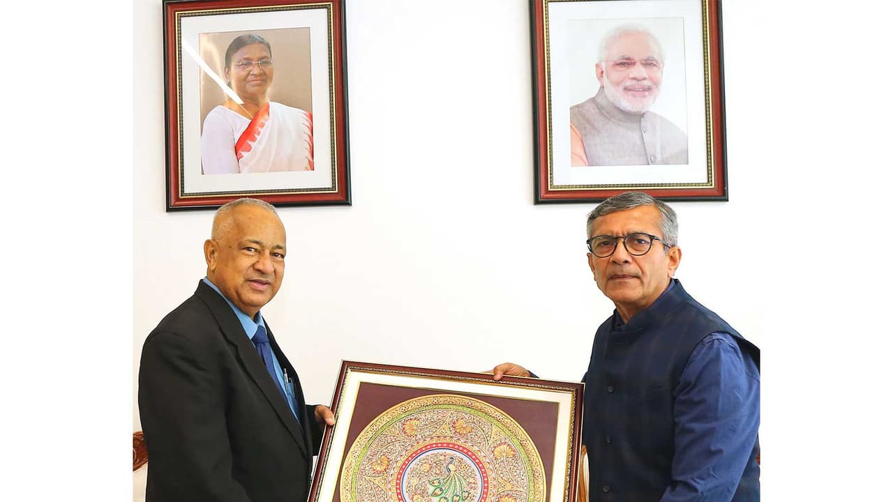 Defence Secretary Rajesh Kumar Singh and Fiji's Permanent Secretary for Defence and Veterans Affairs Mason Smith (Photo/X@SpokespersonMoD) Defence Secretary Rajesh Kumar Singh and Fiji's Permanent Secretary for Defence and Veterans Affairs Mason Smith (Photo/X@SpokespersonMoD)