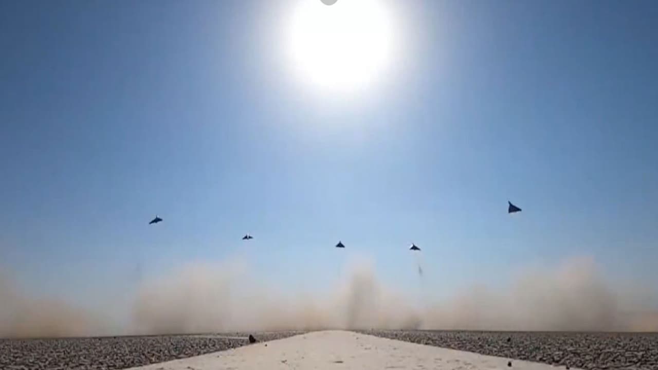 Iran’s IRGC aerospace launches a swarm of drones from a desert runway during a coordinated aerial offensive targeting US Israeli positions (Photo/ Courtesy Iran State Media) Iran’s IRGC aerospace launches a swarm of drones from a desert runway during a coordinated aerial offensive targeting US Israeli positions (Photo/ Courtesy Iran State Media)