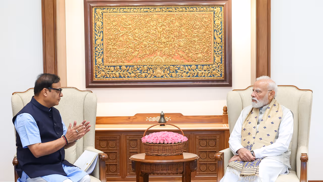 Assam Chief Minister Himanta Biswa Sarma met Prime Minister Narendra Modi (Photo/X/@himantabiswa) Assam Chief Minister Himanta Biswa Sarma met Prime Minister Narendra Modi (Photo/X/@himantabiswa)