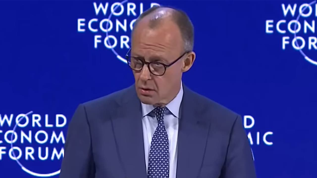 German Chancellor Friedrich Merz speaks during an address at the World Economic Forum in Davos. (Image Credit: YouTube/WEF) German Chancellor Friedrich Merz speaks during an address at the World Economic Forum in Davos. (Image Credit: YouTube/WEF)