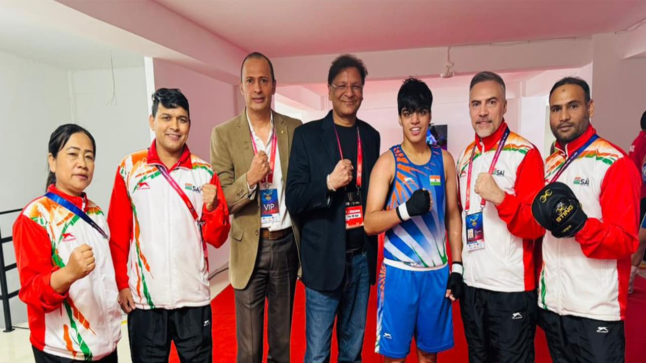 Priya (60 kg) celebrates her gold medal win with BFI president Ajay Singh and the coaches at Asian Boxing Championship 2026 (Photo: Asian Boxing Championship) Priya (60 kg) celebrates her gold medal win with BFI president Ajay Singh and the coaches at Asian Boxing Championship 2026 (Photo: Asian Boxing Championship)