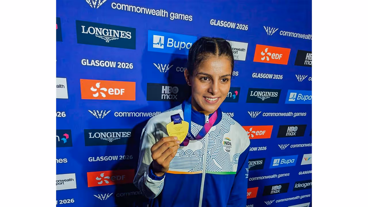 Sakshi Chaudhary clinched Gold medal in the Women’s 51kg boxing category at CWG 2026 (Photo: ANI) Sakshi Chaudhary clinched Gold medal in the Women’s 51kg boxing category at CWG 2026 (Photo: ANI)