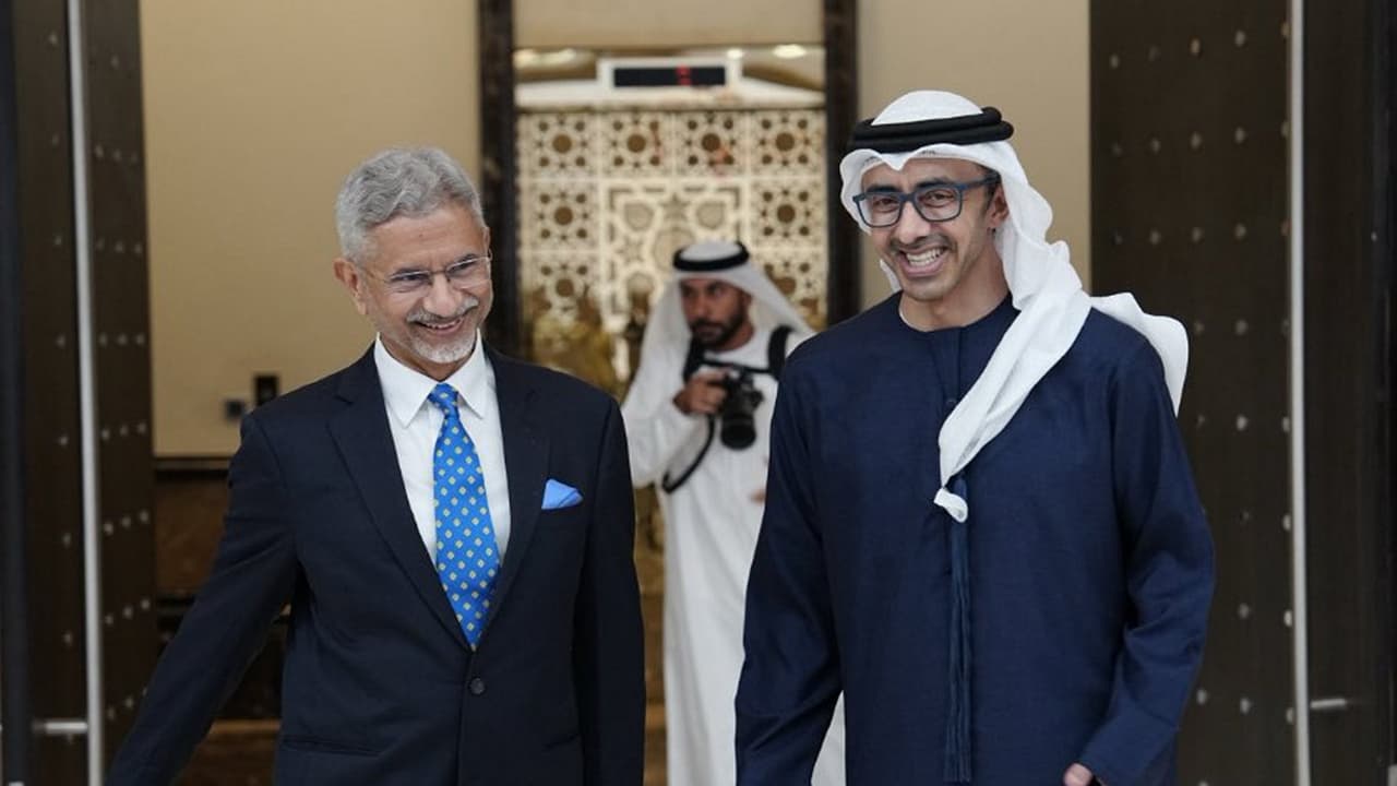 External Affairs Minister S Jaishankar with UAE Deputy Prime Minister and Minister of Foreign Affairs Sheikh Abdullah bin Zayed Al Nahyan (Photo/X@DrSJaishankar) External Affairs Minister S Jaishankar with UAE Deputy Prime Minister and Minister of Foreign Affairs Sheikh Abdullah bin Zayed Al Nahyan (Photo/X@DrSJaishankar)