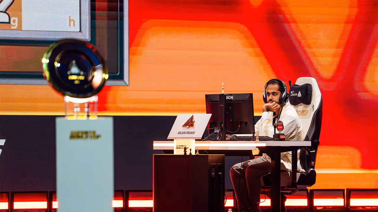 Arjun Erigaisi in action during the quarterfinals of Chess at Esports World Cup 2026. (Photo: S8UL) Arjun Erigaisi in action during the quarterfinals of Chess at Esports World Cup 2026. (Photo: S8UL)