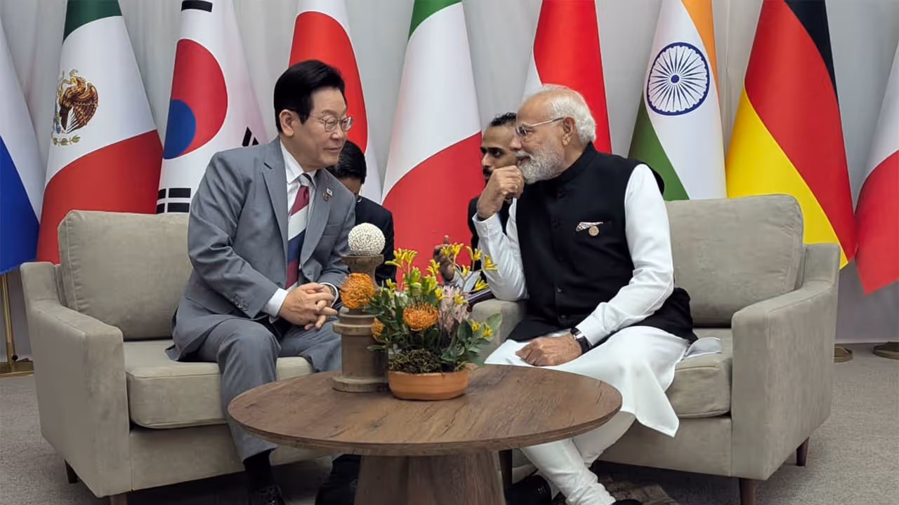 Prime Minister Narendra Modi with Lee Jae myung, President of South Korea (Photo: X@narendramodi) Prime Minister Narendra Modi with Lee Jae myung, President of South Korea (Photo: X@narendramodi)