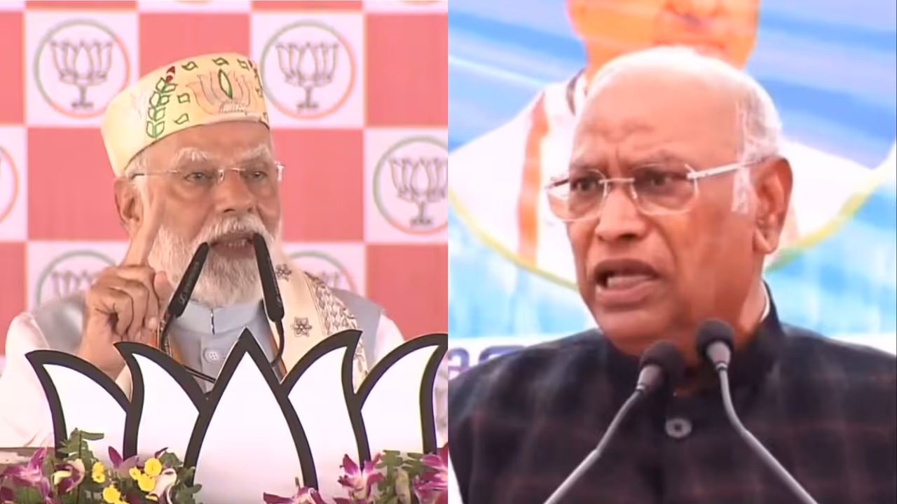Prime Minister Narendra Modi and Congress President Mallikarjun Kharge (Photo/ANI)