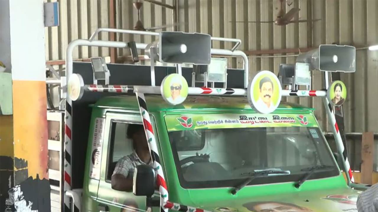 AIADMK campaign vehicles with LED lights and party banners prepared ahead of Tamil Nadu elections (Photo/ANI) AIADMK campaign vehicles with LED lights and party banners prepared ahead of Tamil Nadu elections (Photo/ANI)