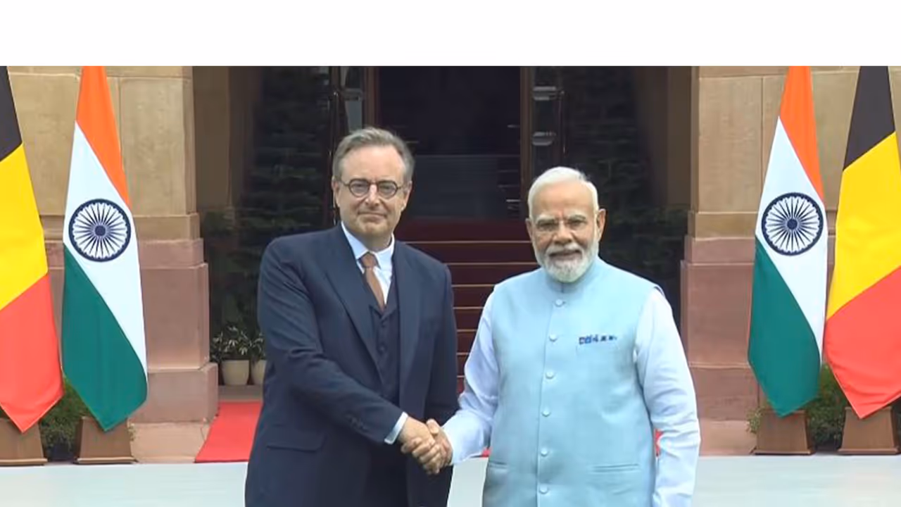 Prime Minister Narendra Modi with Belgian counterpart Bart De Wever (Photo/DD) Prime Minister Narendra Modi with Belgian counterpart Bart De Wever (Photo/DD)