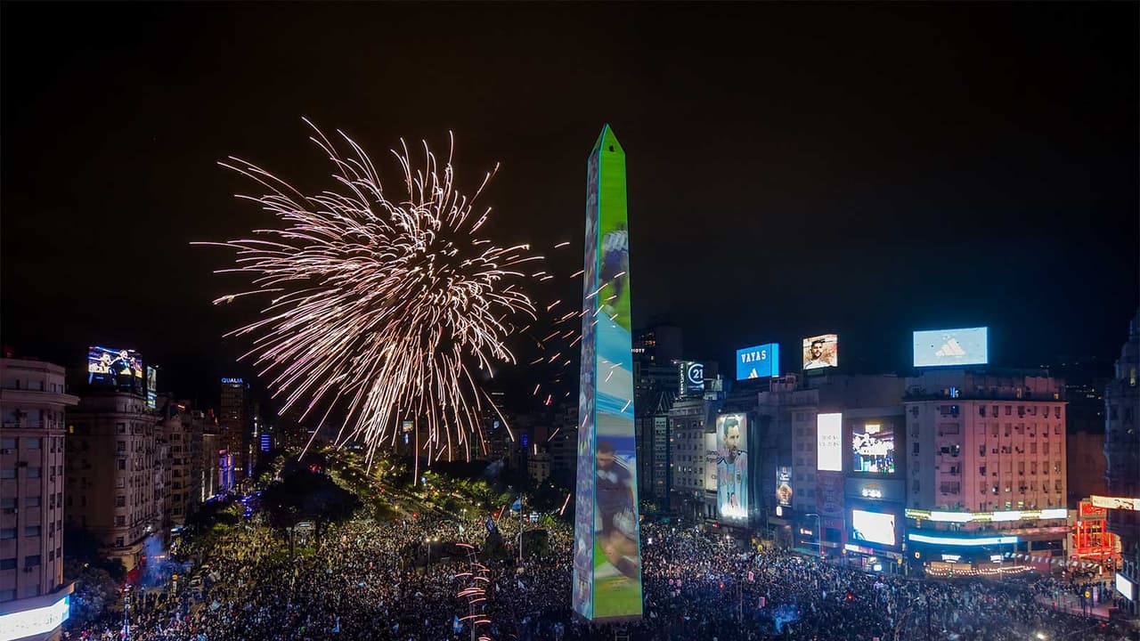 Argentina supporters at the Obelisk in Buenos Aires. (Photo: X/ @CONMEBOL) Argentina supporters at the Obelisk in Buenos Aires. (Photo: X/ @CONMEBOL)