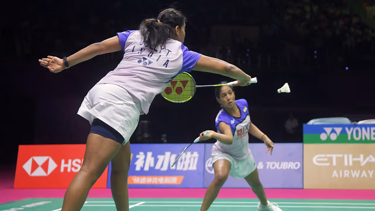 Indian women's doubles pair of Treesa Jolly and Gayatri Gopichand. (Photo: ANI) Indian women's doubles pair of Treesa Jolly and Gayatri Gopichand. (Photo: ANI)
