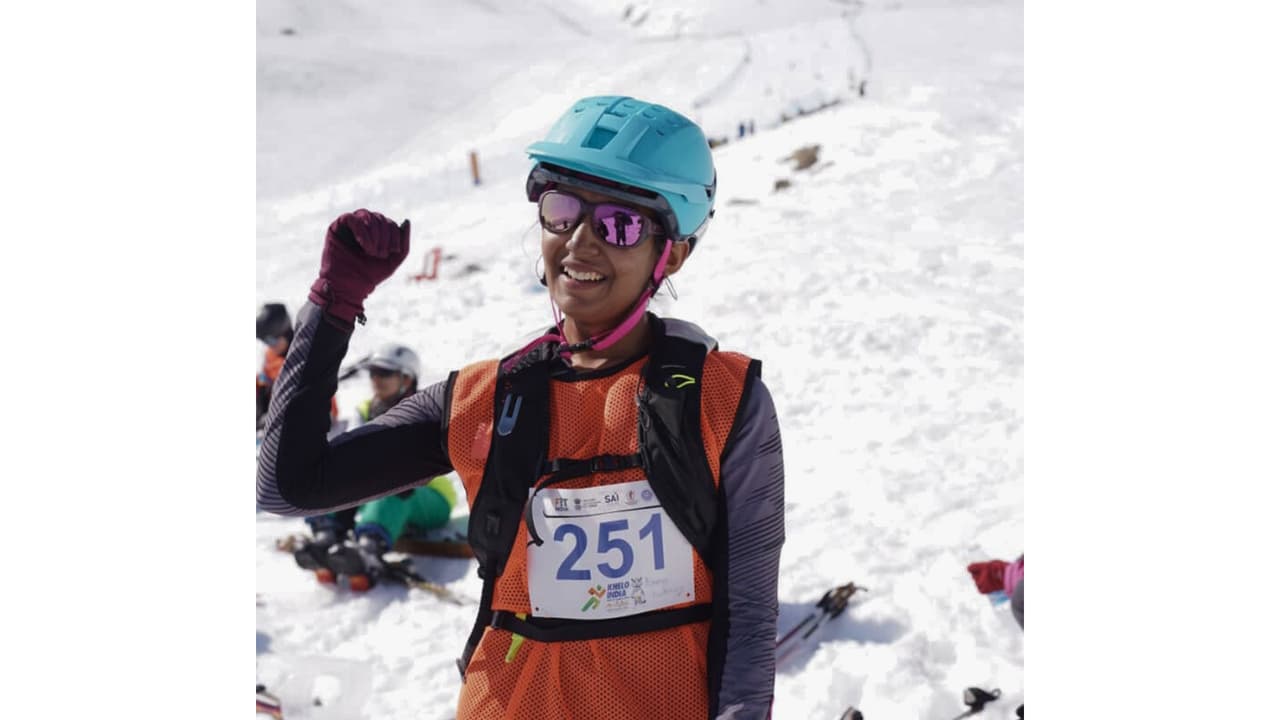Kamiyaa Karthikeyan of Maharashtra won gold in ski mountaineering among women. (Photo: SAI Media) Kamiyaa Karthikeyan of Maharashtra won gold in ski mountaineering among women. (Photo: SAI Media)