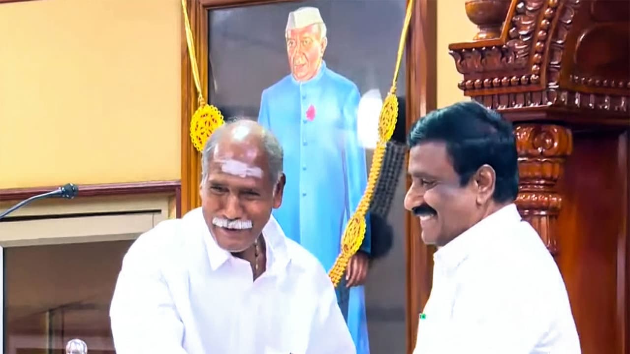 Puducherry CM N Rangasamy, during oath taking ceremony of newly elected legislators (File Photo/ANI) Puducherry CM N Rangasamy, during oath taking ceremony of newly elected legislators (File Photo/ANI)