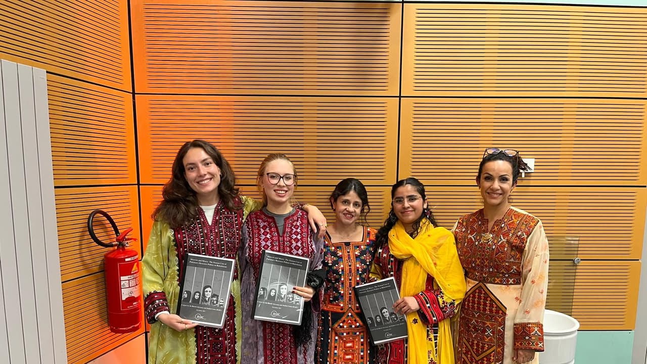 BASC Research Associate Aisha Baloch during Human Rights Week 2025 (Photo/ANI)