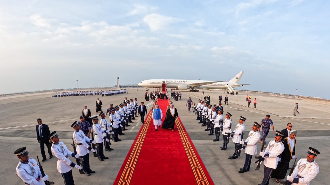 PM Modi in Muscat (Photo: X@narendramodi) PM Modi in Muscat (Photo: X@narendramodi)