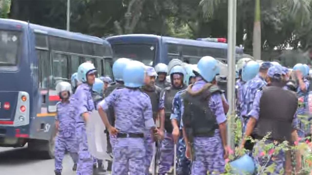 Paramilitary forces at Lok Kalyan Marg (Photo/ANI) Paramilitary forces at Lok Kalyan Marg (Photo/ANI)