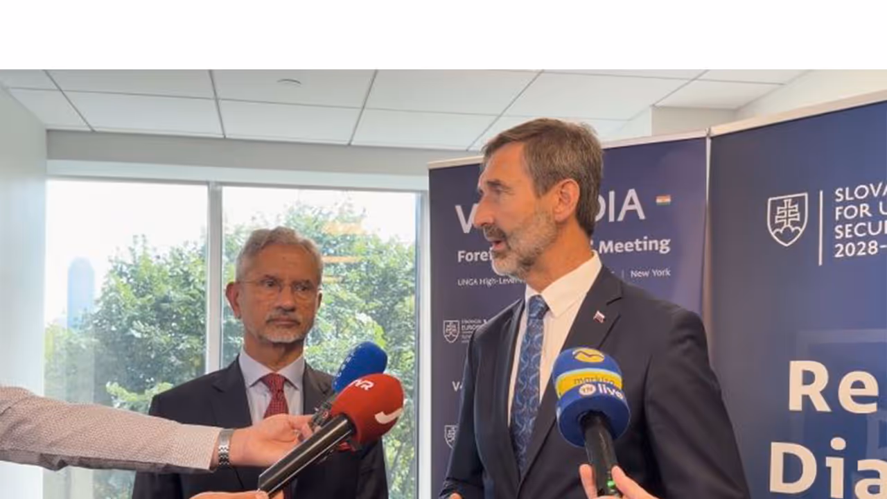 Slovakia FM Juraj Blanár and EAM S Jaishankar (Photo/X/@DrSJaishankar) Slovakia FM Juraj Blanár and EAM S Jaishankar (Photo/X/@DrSJaishankar)