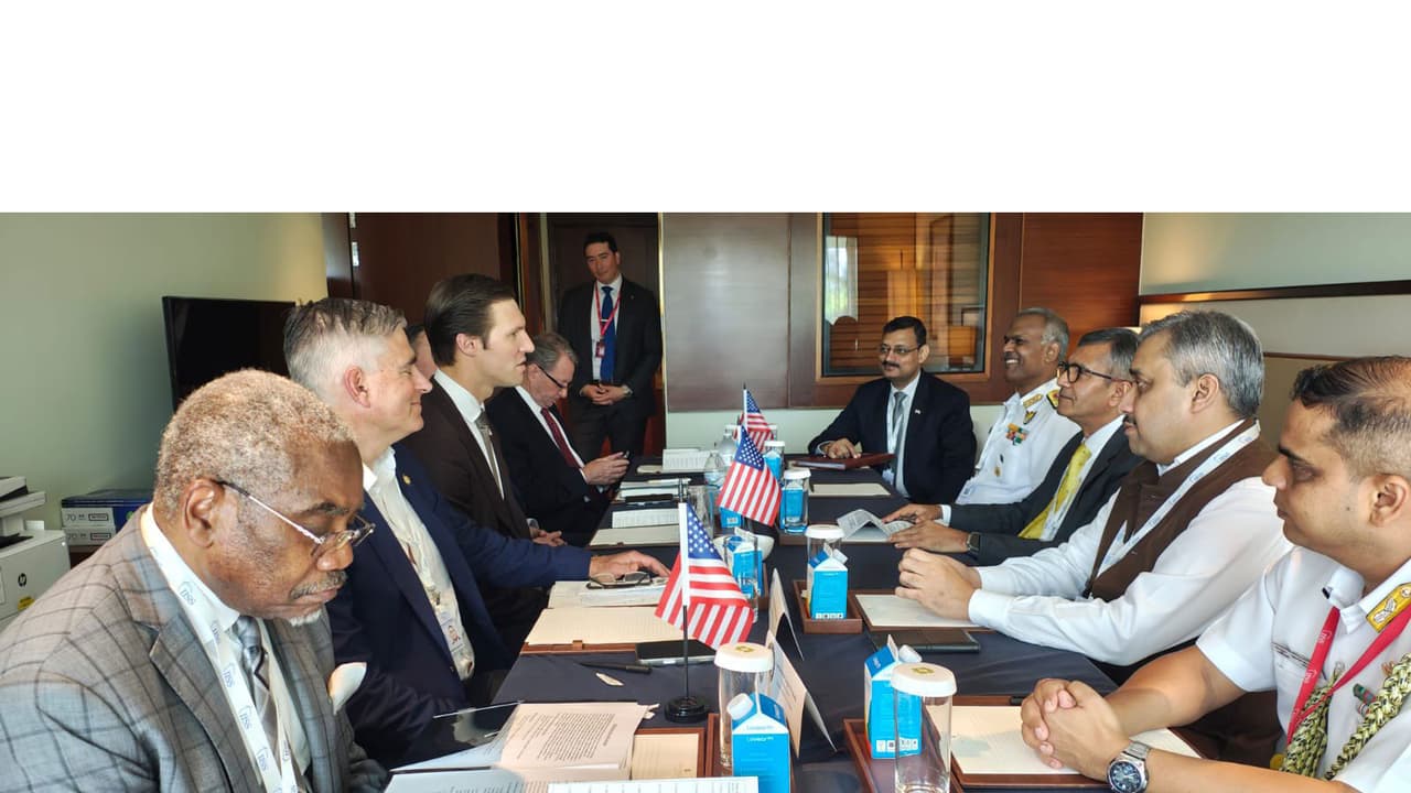 Defence Secretary Rajesh Kumar Singh meets bipartisan US Congressional Delegation (Photo/X/@SpokespersonMoD) Defence Secretary Rajesh Kumar Singh meets bipartisan US Congressional Delegation (Photo/X/@SpokespersonMoD)