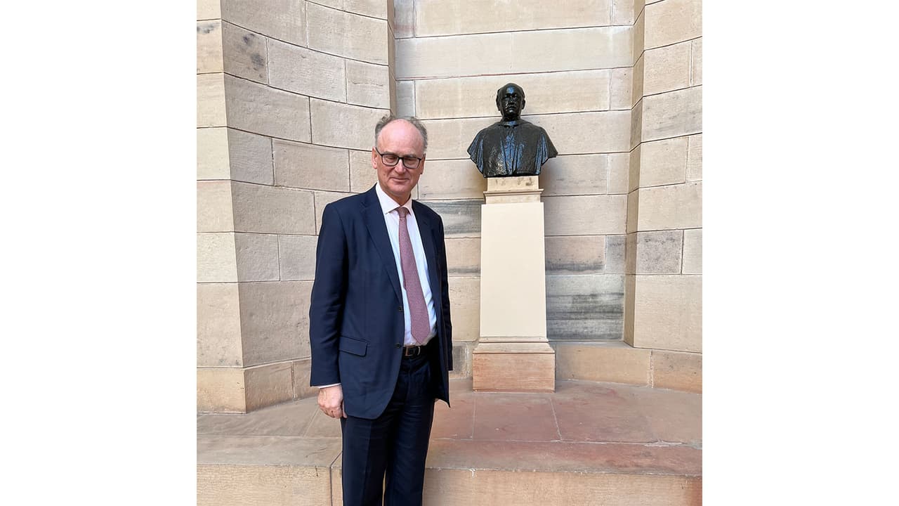 Matt Riddley in front of bust of Edwin Lutyens (Photo/X@mattwridley) Matt Riddley in front of bust of Edwin Lutyens (Photo/X@mattwridley)
