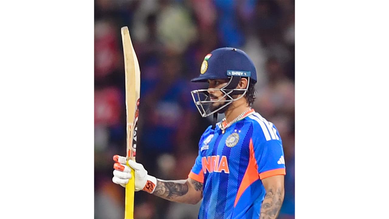 India's Ishan Kishan celebrating his half century against Pakistan. (File photo/ANI) India's Ishan Kishan celebrating his half century against Pakistan. (File photo/ANI)