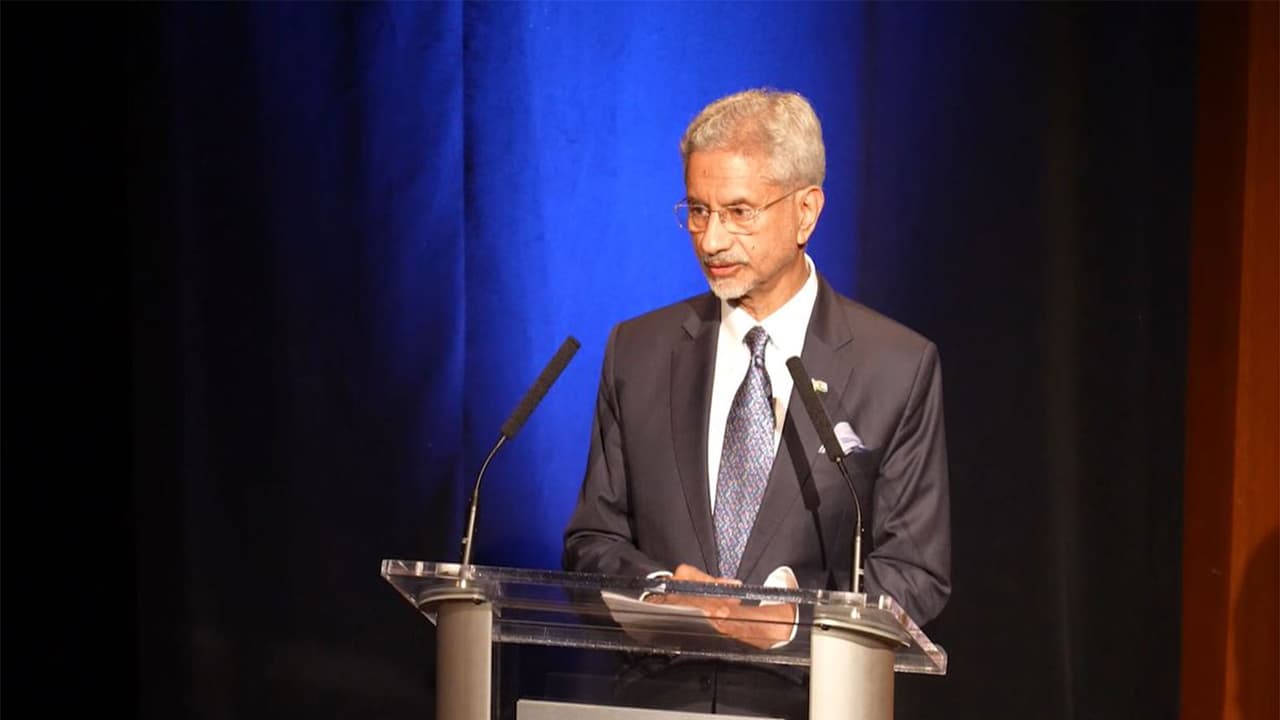 External Affairs Minister S Jaishankar speaks during an event organised by the Asia Society in New York. (Photo/ANI) External Affairs Minister S Jaishankar speaks during an event organised by the Asia Society in New York. (Photo/ANI)