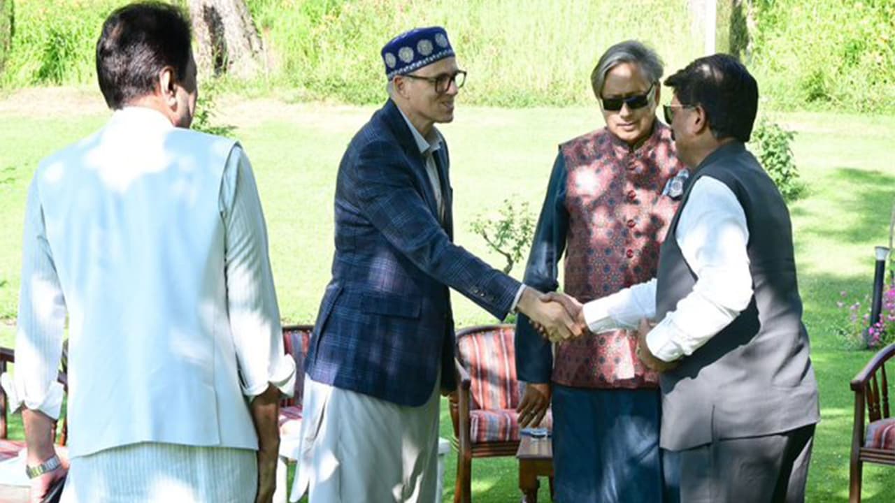 J K CM Omar Abdullah meets Parliamentary Standing Committee on External Affairs (Photo/CMO) J K CM Omar Abdullah meets Parliamentary Standing Committee on External Affairs (Photo/CMO)