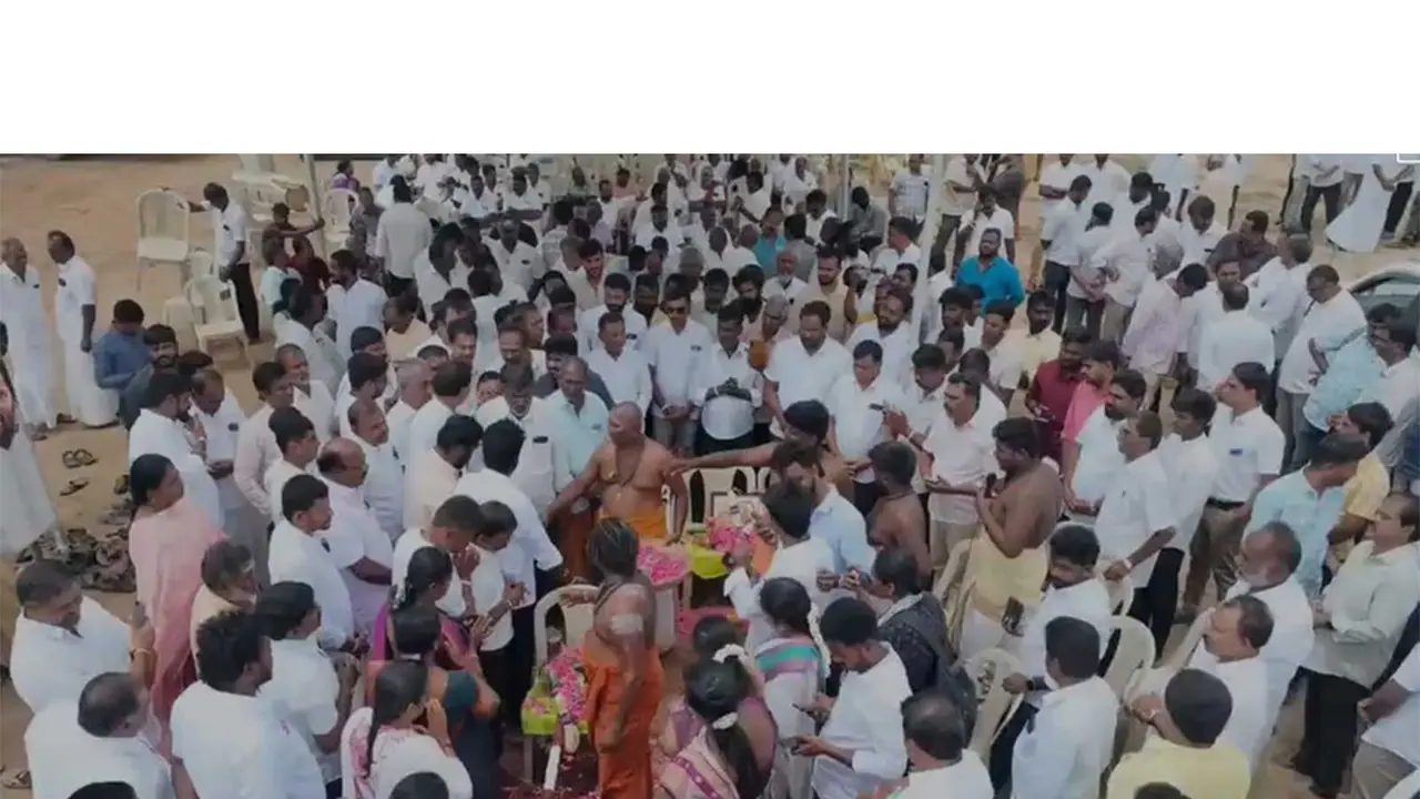 Visual from Bhoomi pooja in Pollachi (Photo/Annamalai's Team) Visual from Bhoomi pooja in Pollachi (Photo/Annamalai's Team)